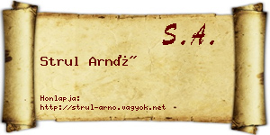 Strul Arnó névjegykártya
